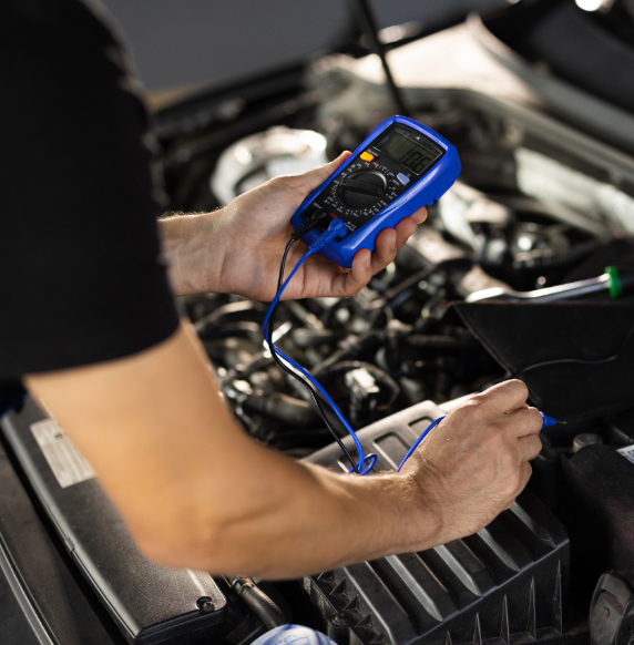 Checking car AC with tool